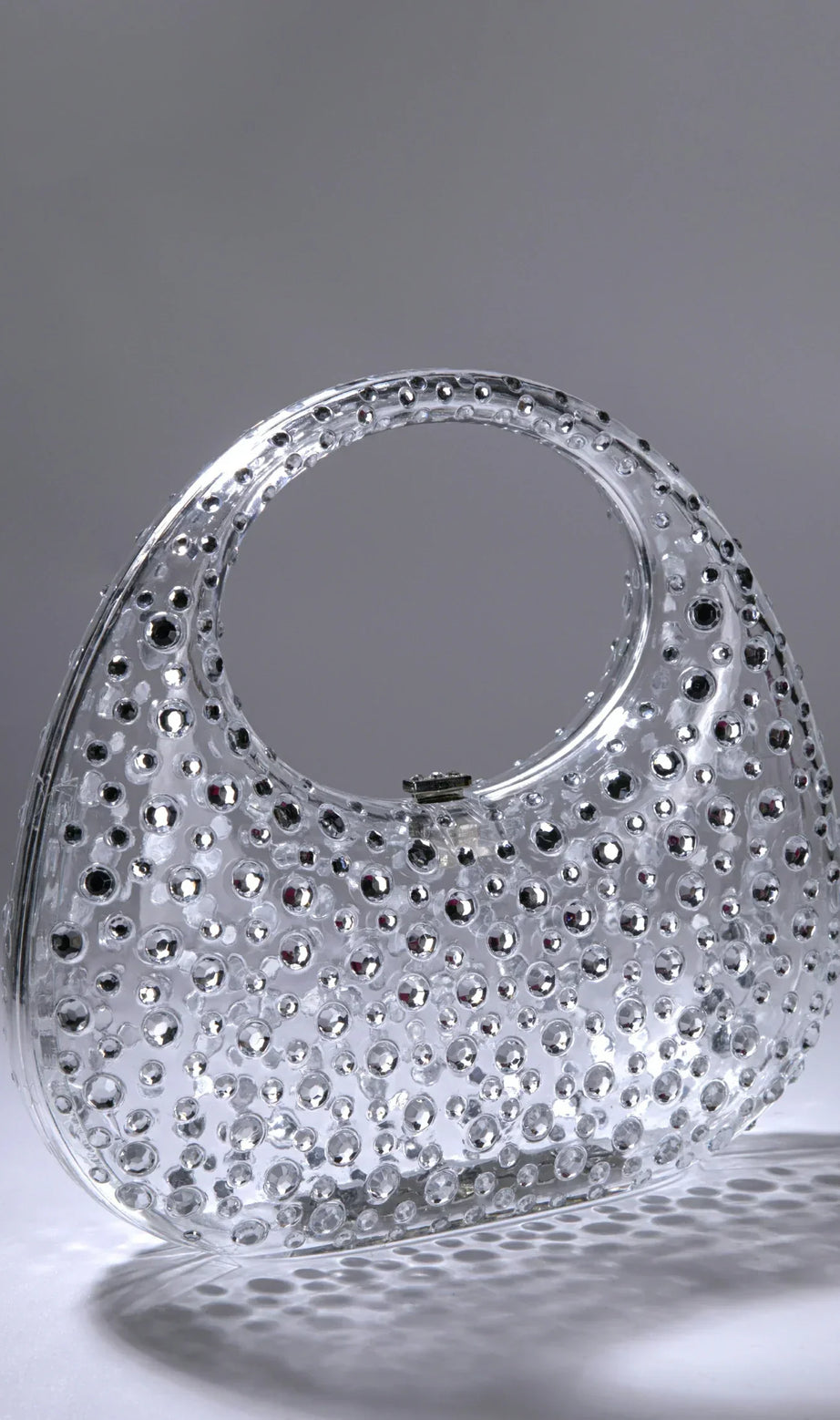 Borsa a mano in vetro diamantato onice