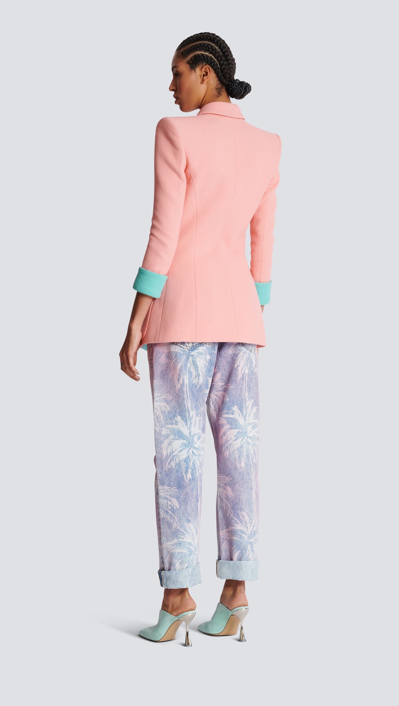 GIACCA BICOLORE IN CRÊPE DOPPIO A 1 BOTTONE