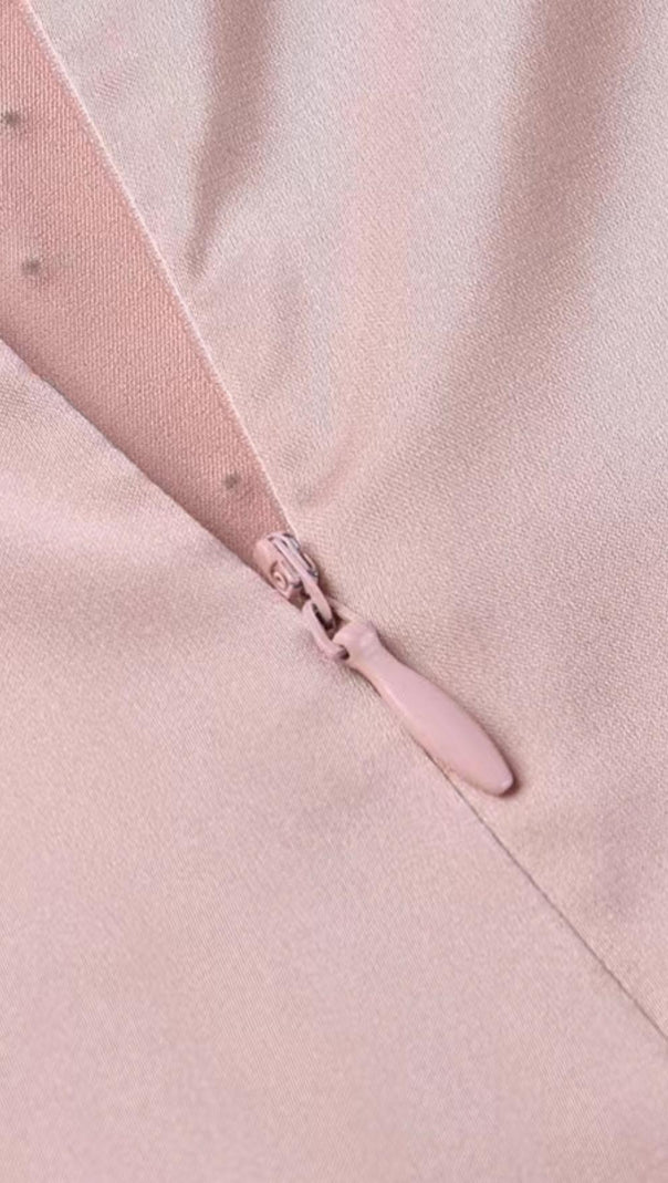DIAMOND RUCHED MINI DRESS IN PINK