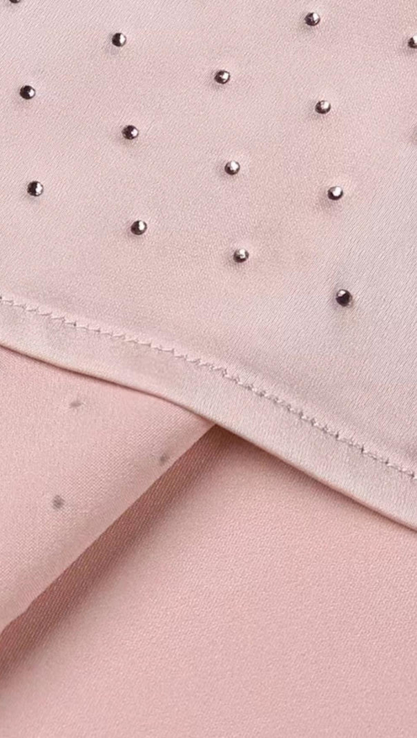 DIAMOND RUCHED MINI DRESS IN PINK