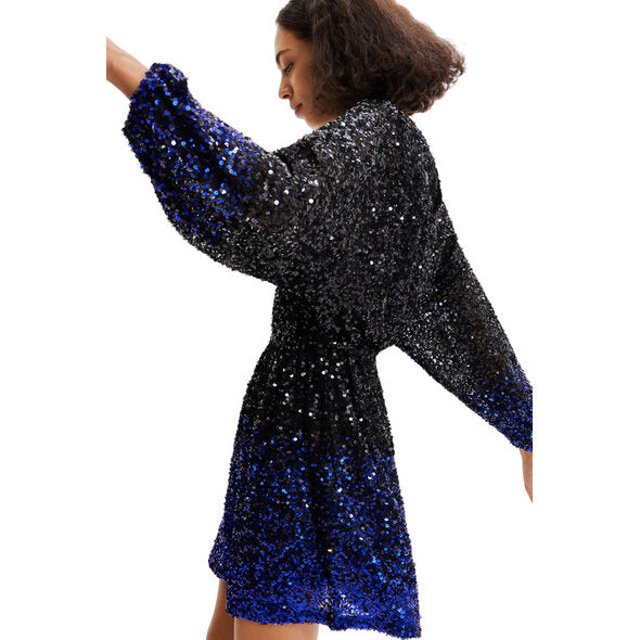 Minikleid mit Pailletten und Farbverlauf