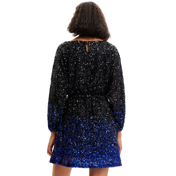 Minikleid mit Pailletten und Farbverlauf