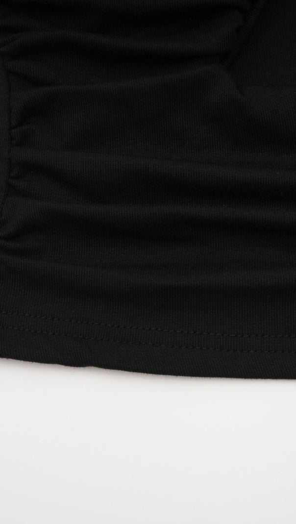 AIIZIE ANAÏS BLACK OPEN-FRONT GATHERED TOP - product image