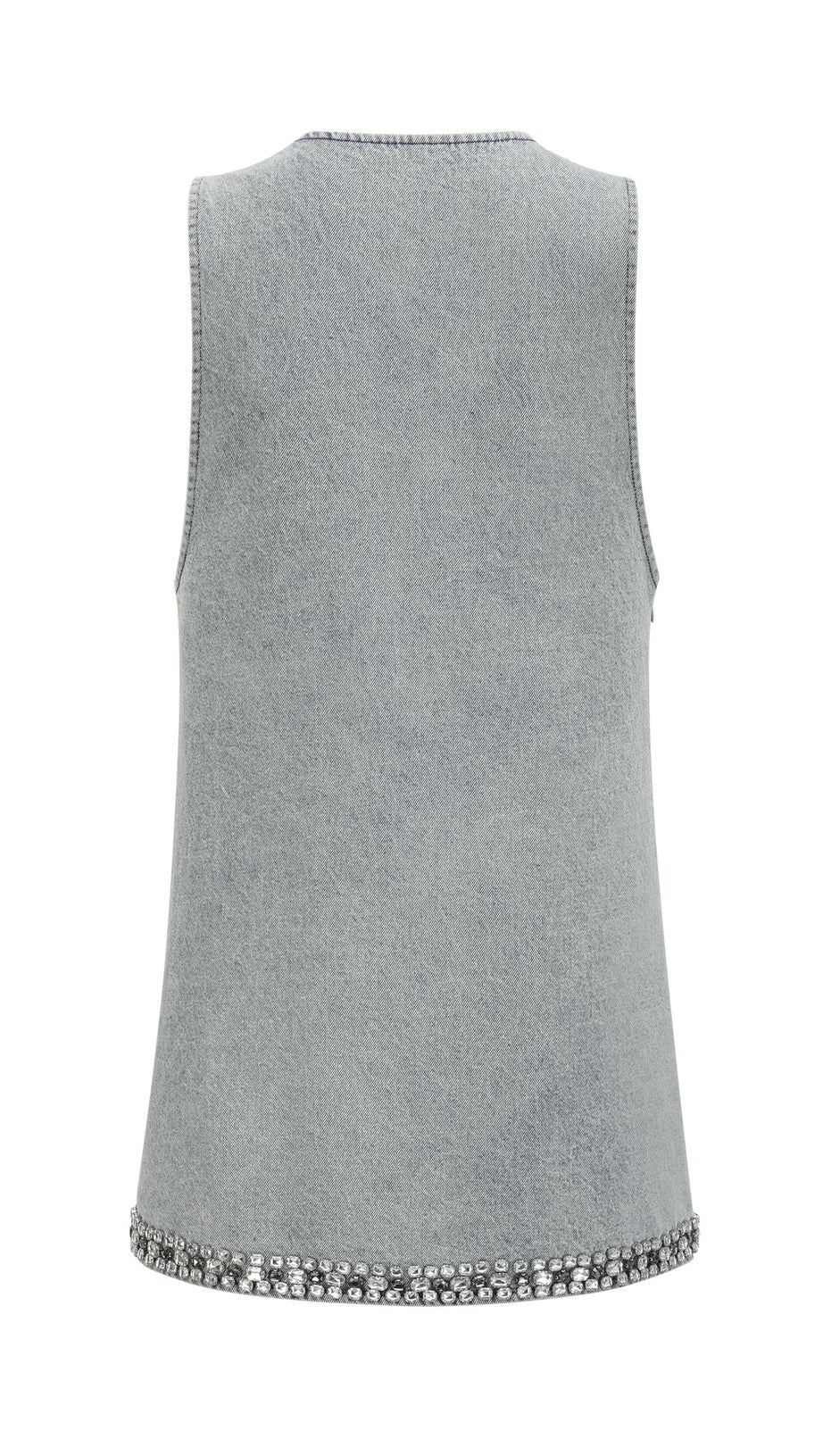 DAPHNÉ BLUE CRYSTAL SLEEVELESS DENIM MINI DRESS