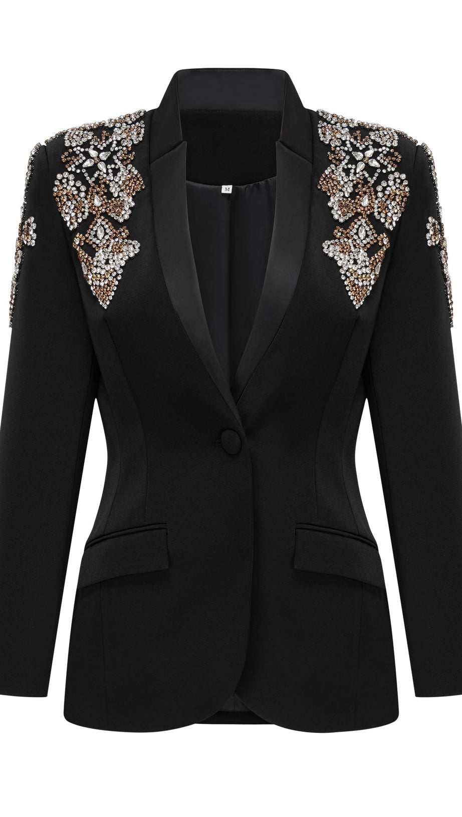 DELPHINE BLACK EMBELLISHED JACKET & TROUSERS MATCHING SET