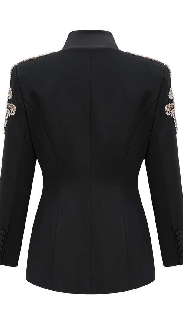 AIIZIE DELPHINE BLACK EMBELLISHED JACKET & TROUSERS MATCHING SET - product image