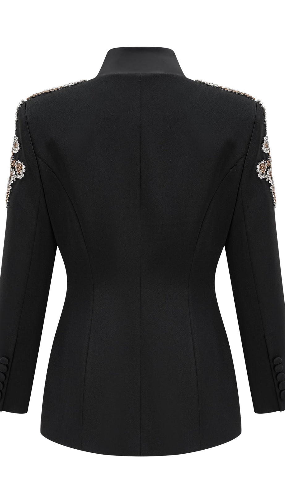 DELPHINE BLACK EMBELLISHED JACKET & TROUSERS MATCHING SET