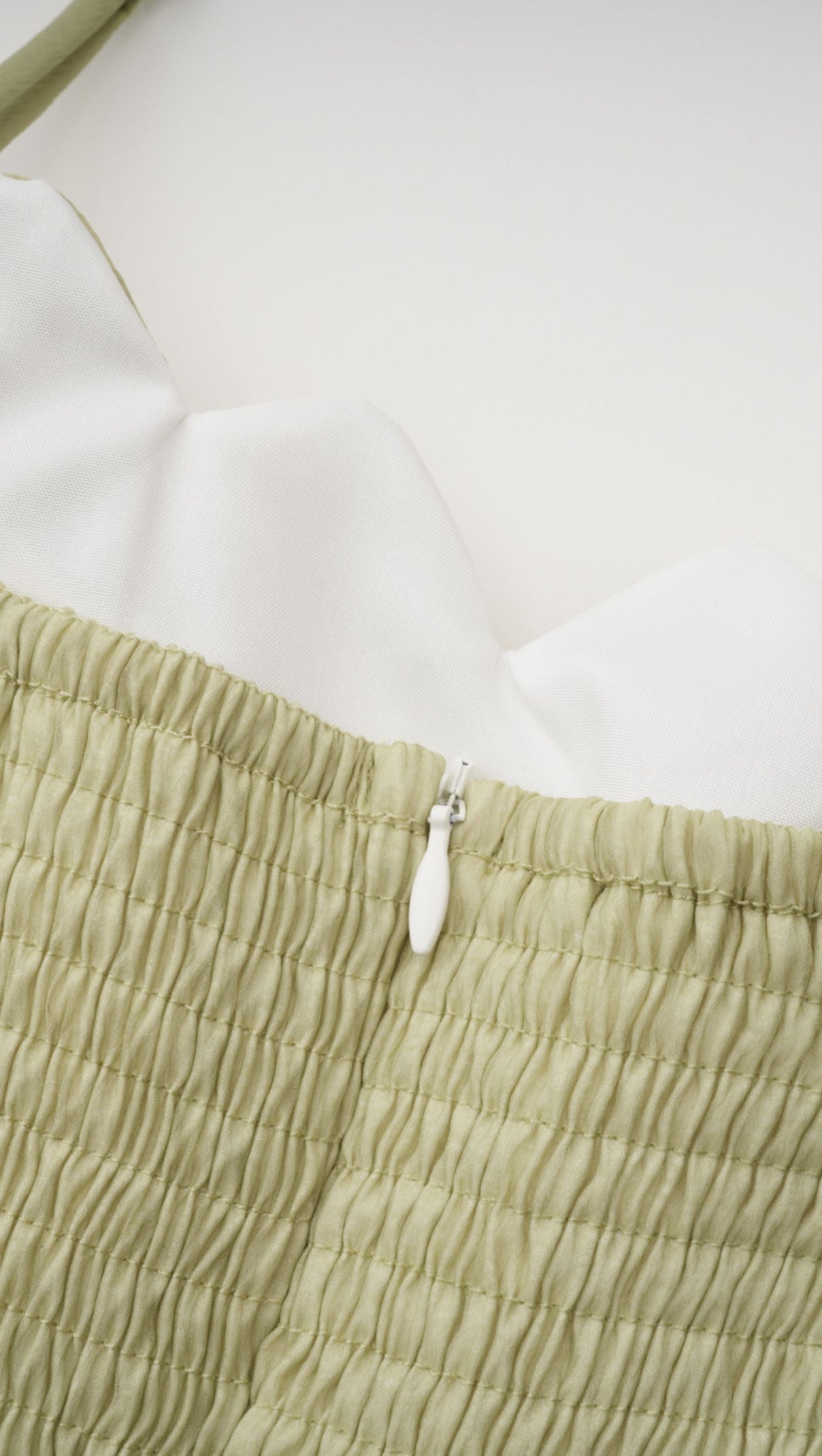 Matcha Ruffled Shirred Tulle Maxi Dress