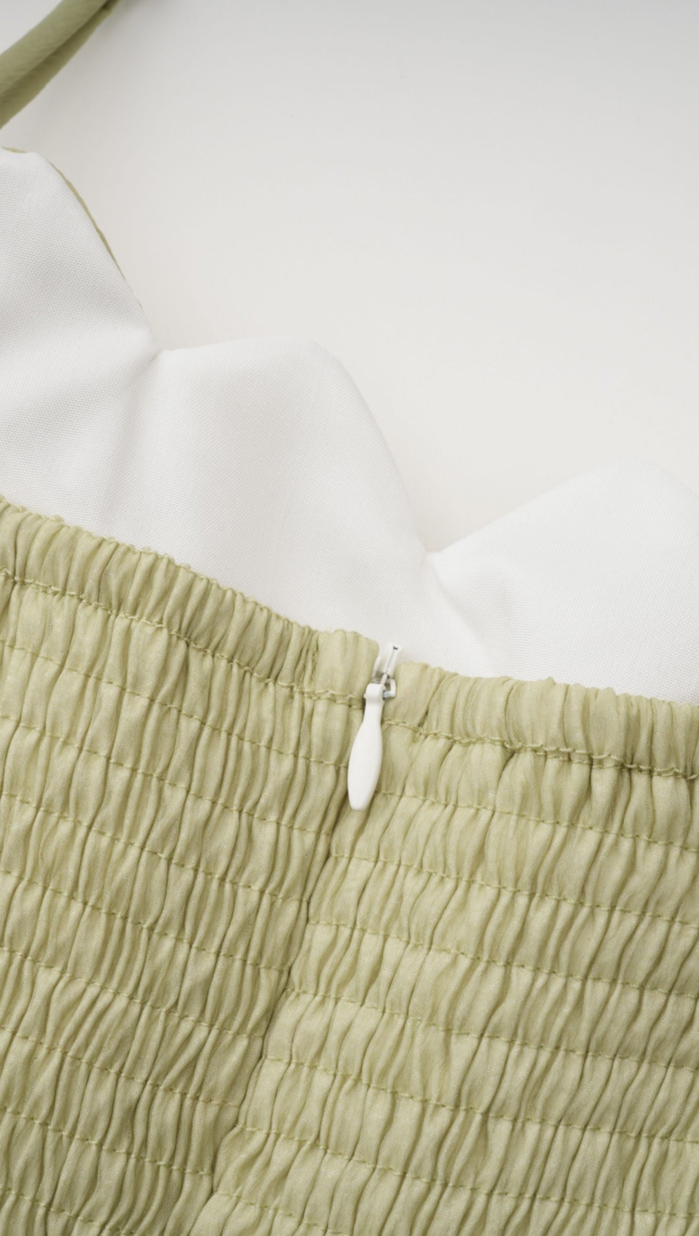 Matcha Ruffled Shirred Tulle Maxi Dress