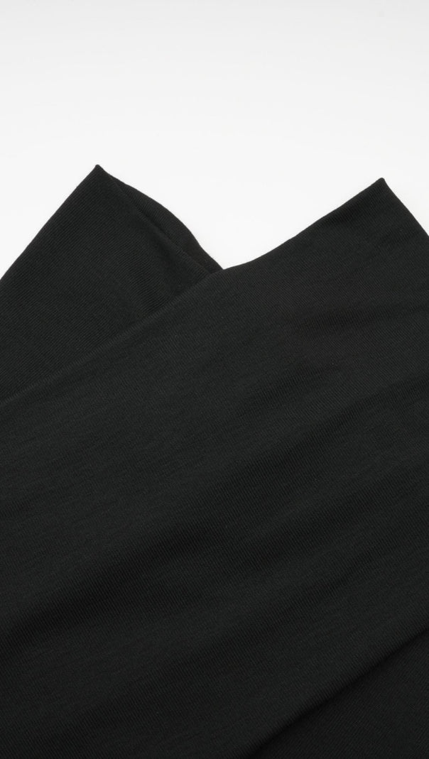 AIIZIE ODETTE BLACK RUCHED STRETCH-JERSEY TOP - product image