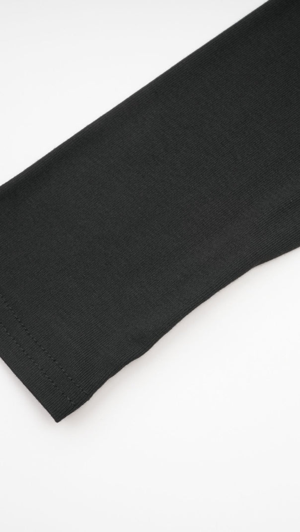 AIIZIE ODETTE BLACK RUCHED STRETCH-JERSEY TOP - product image