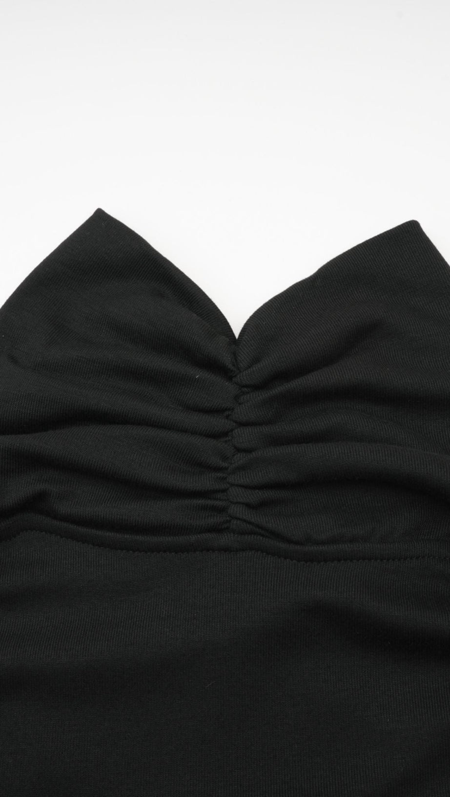 TOP IN JERSEY ELASTICIZZATO CON RUCHES NERO ODETTE