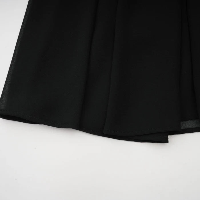 ABITO MIDI IN SETA CON MANICHE A LANTERNA IN NERO