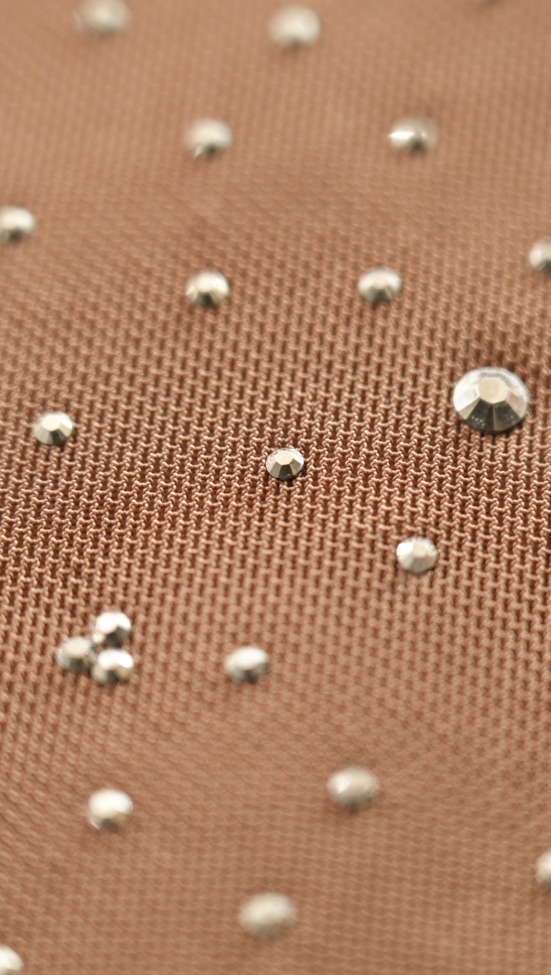 SHIMMERING BROWN STRAPLESS MINI DRESS WITH RHINESTONES & CASCADING RUFFLE DETAILS