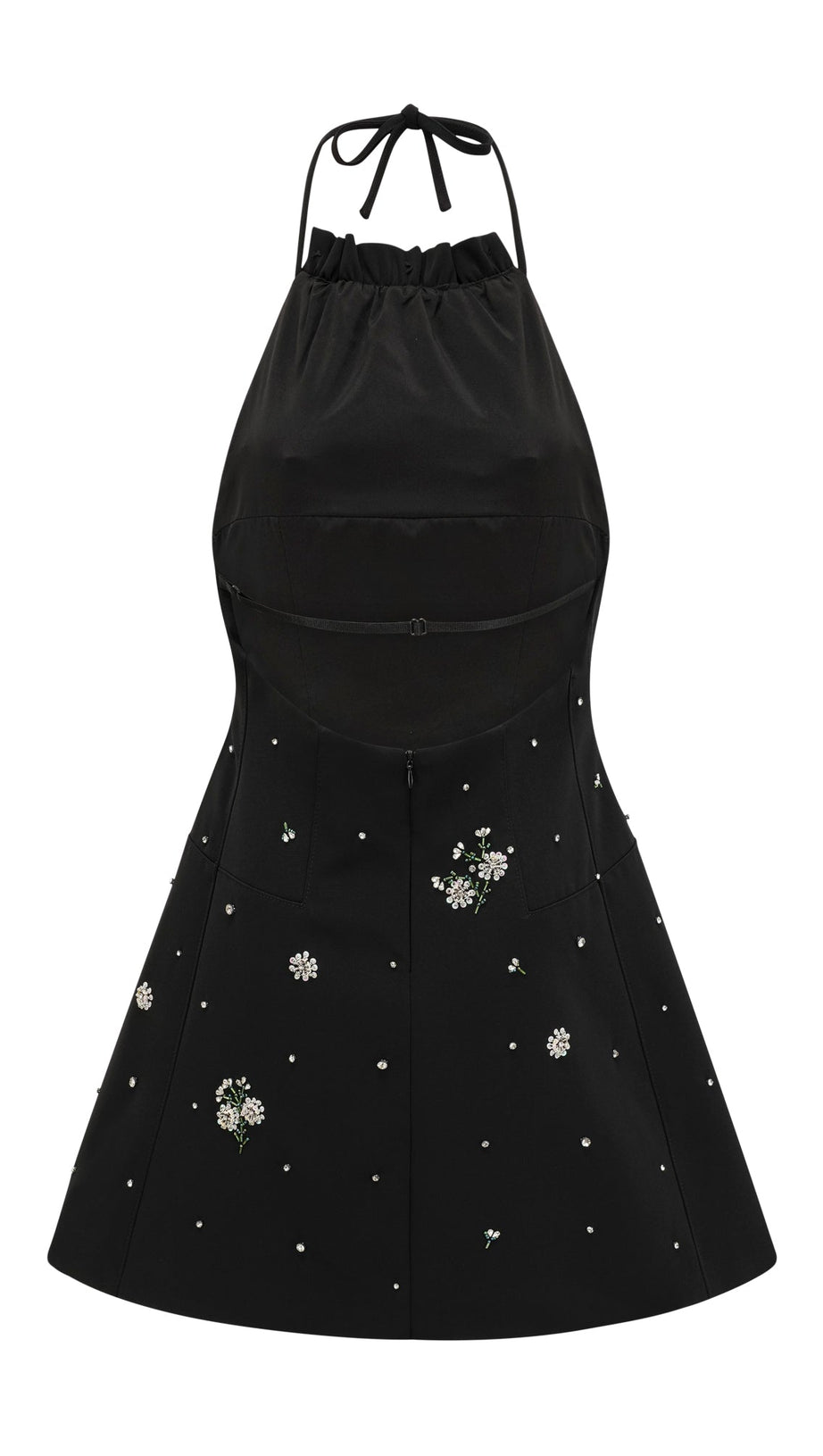 ARIANE CRYSTAL-EMBELLISHED SCOOP-BACK MINI DRESS