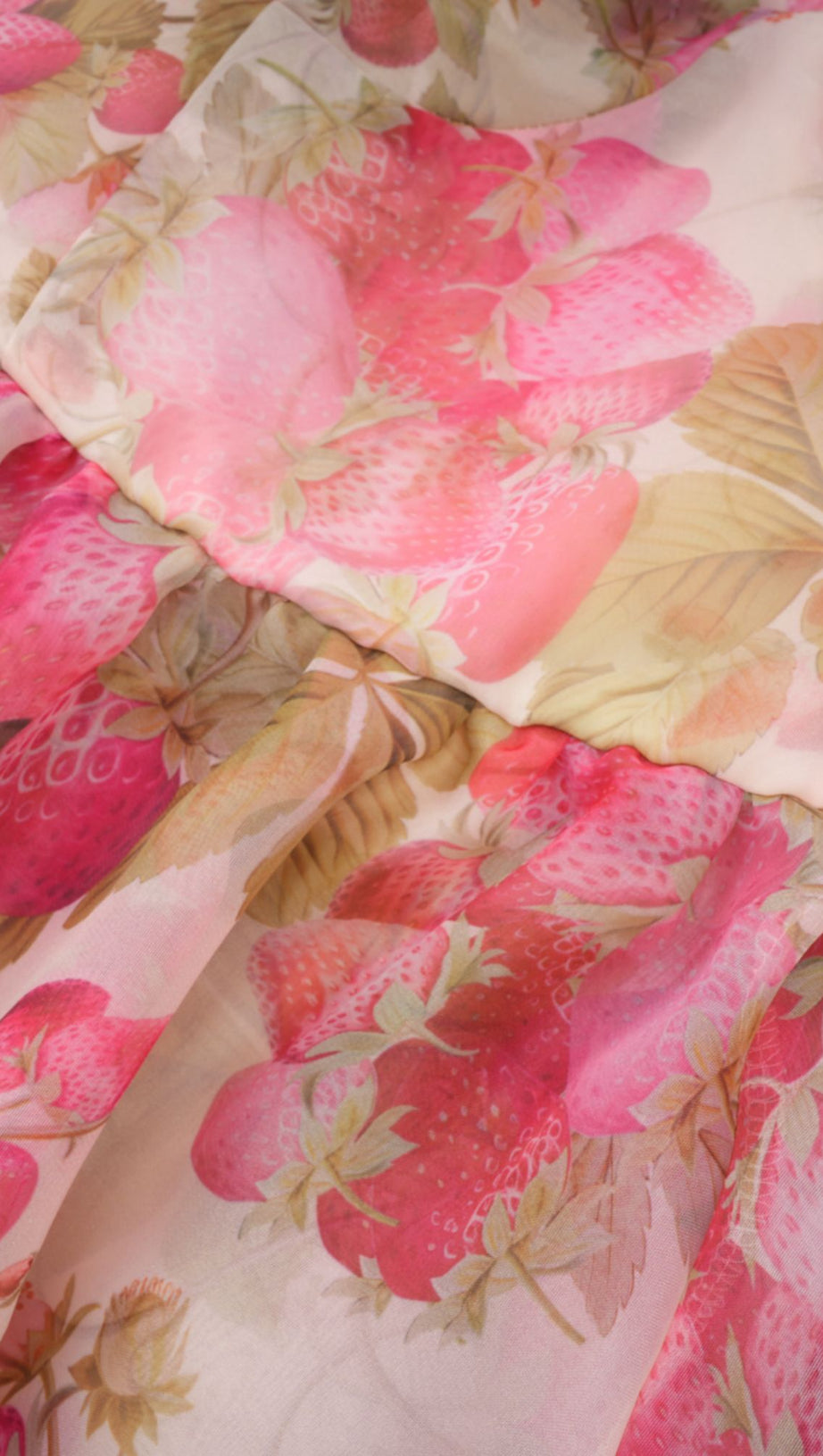 FRUIT-PRINT RUFFLED MAXI DRESS IN PINK