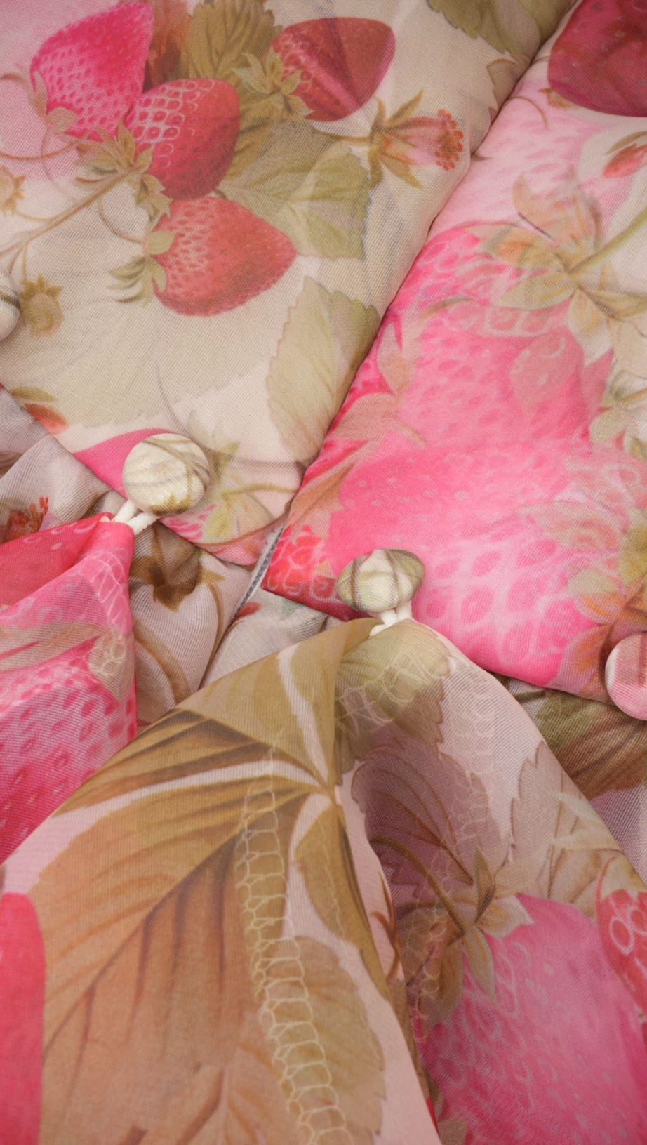 FRUIT-PRINT RUFFLED MAXI DRESS IN PINK