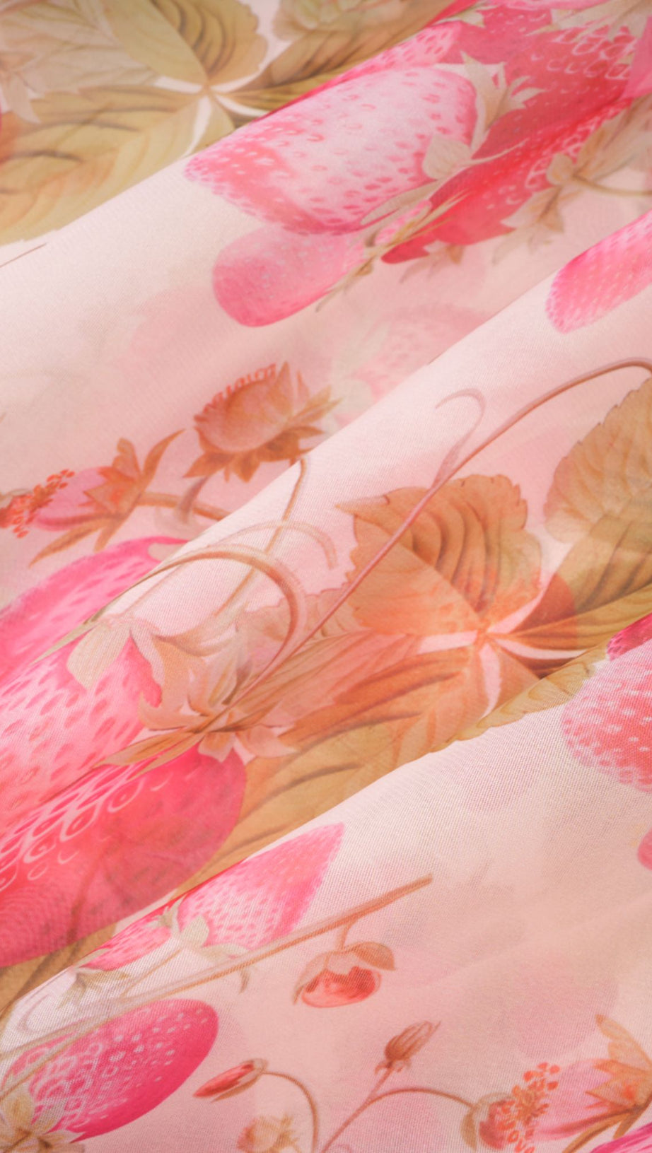 FRUIT-PRINT RUFFLED MAXI DRESS IN PINK