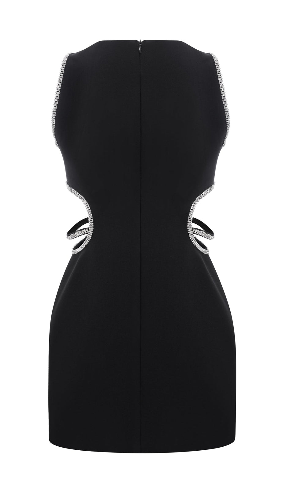 LILA CRYSTAL EMBELLISHED CUT-OUT MINI DRESS