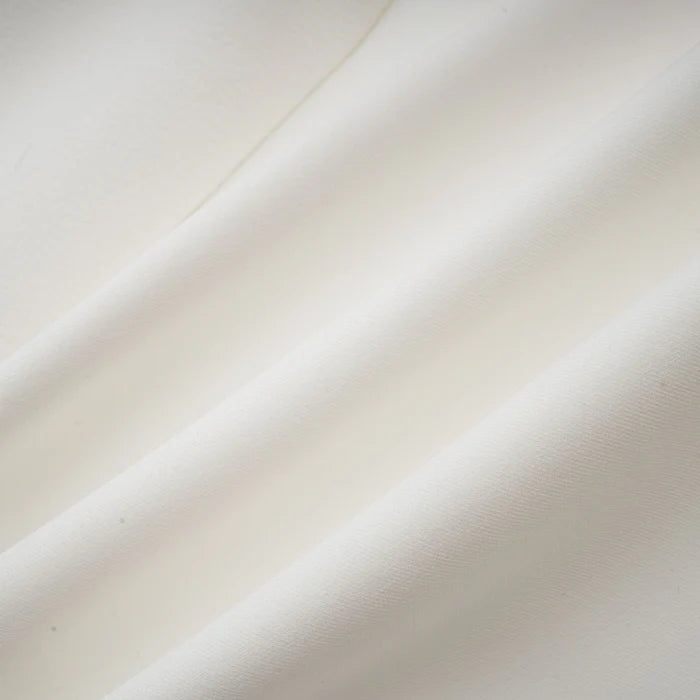 GOLD-BUTTON PLEATED PEPLUM-HEM WHITE  BLAZER DRESS