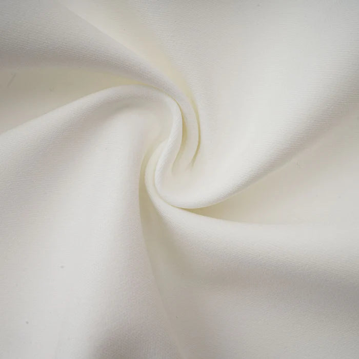 GOLD-BUTTON PLEATED PEPLUM-HEM WHITE  BLAZER DRESS