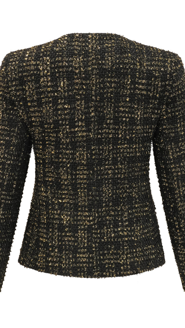 AIIZIE CLAUDINE BLACK METALLIC TWEED JACKET & SHORTS MATCHING SET - product image