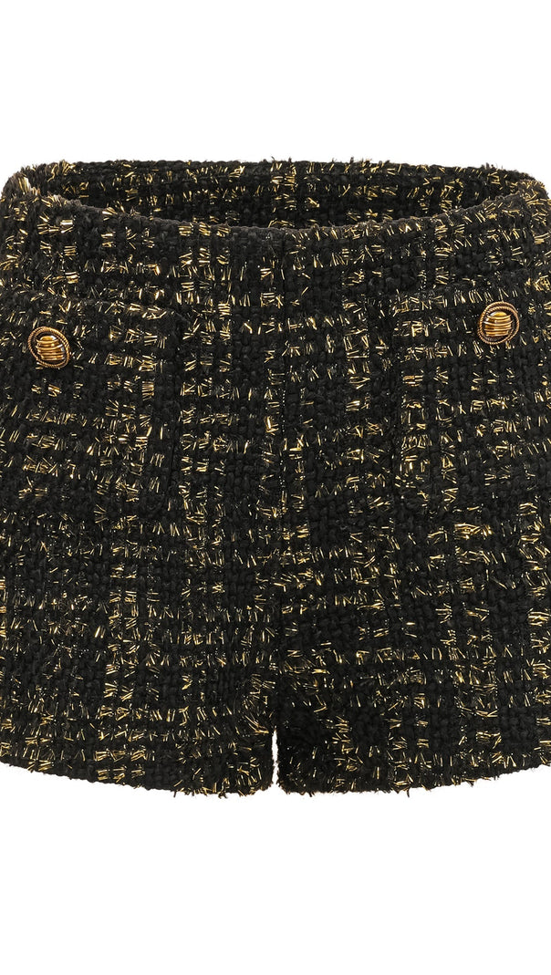 AIIZIE CLAUDINE BLACK METALLIC TWEED JACKET & SHORTS MATCHING SET - product image