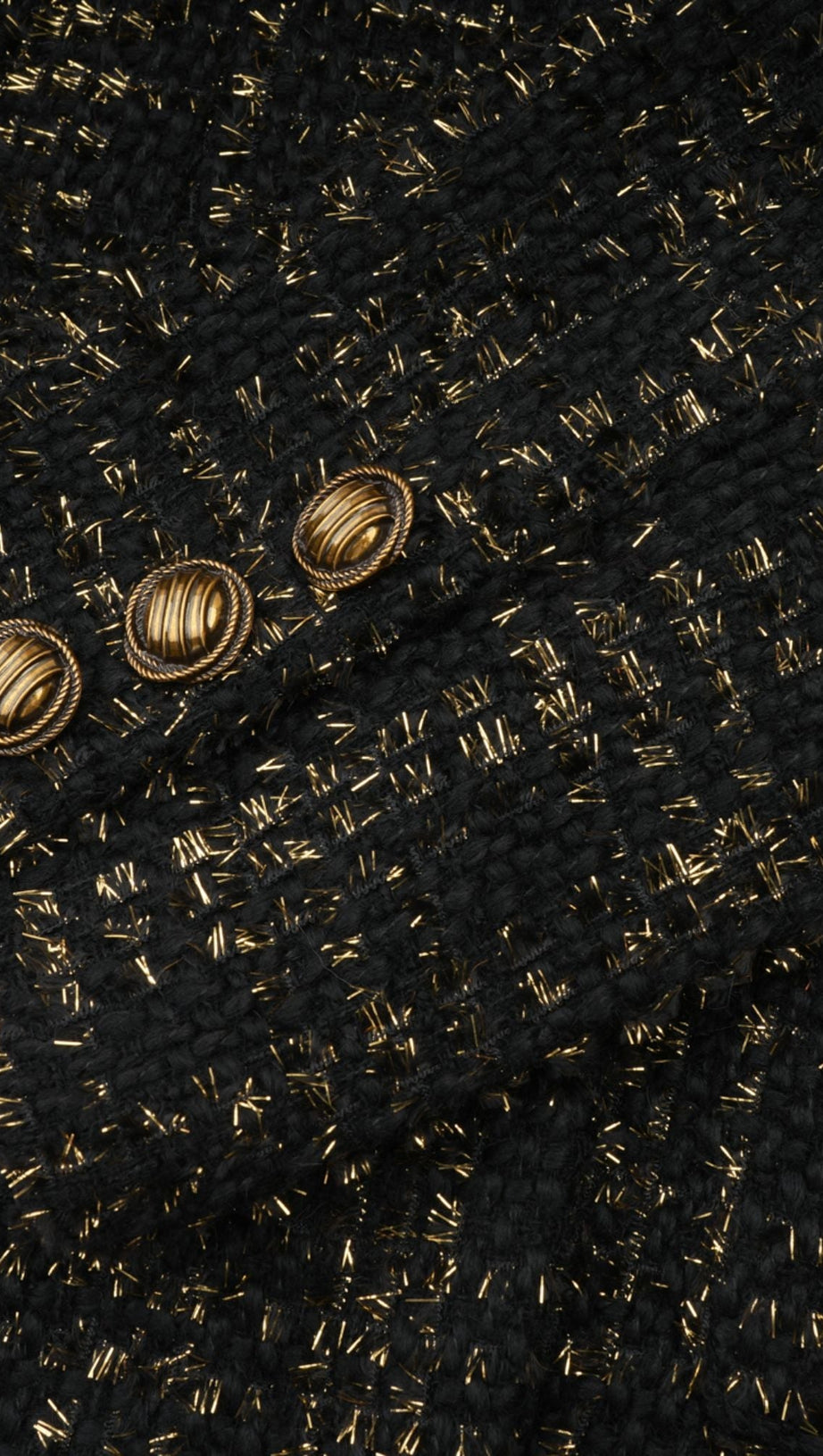 CLAUDINE BLACK METALLIC TWEED JACKET & SHORTS MATCHING SET