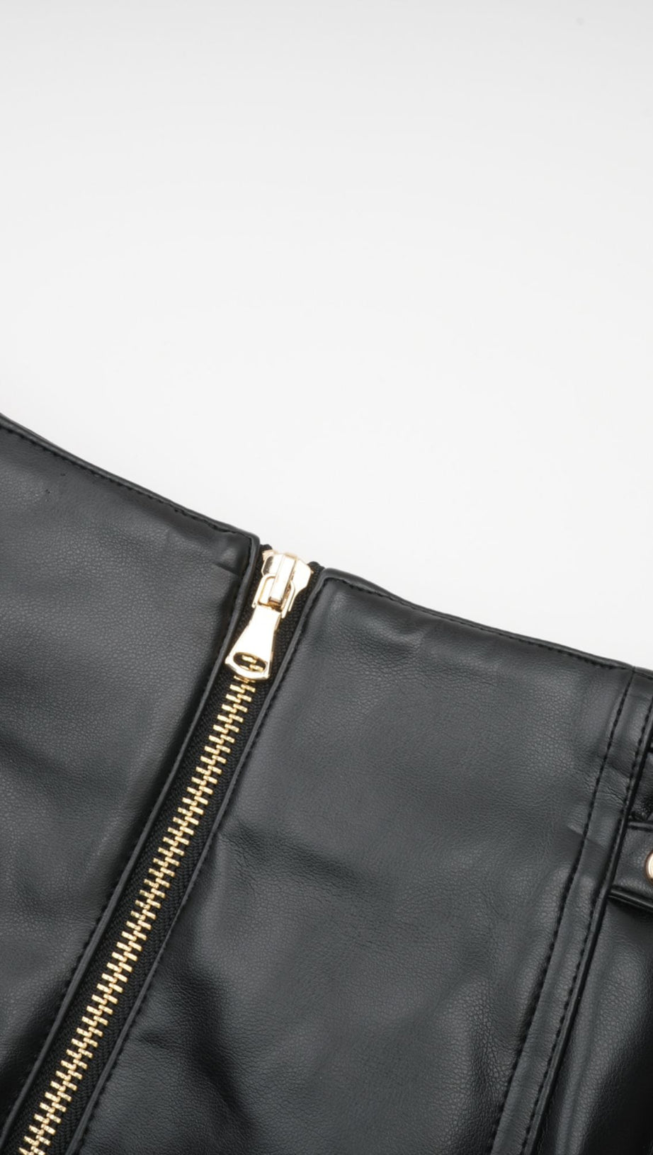 DAPHNÉ EYELET-EMBELLISHED LEATHER JACKET & SKIRT MATCHING SET