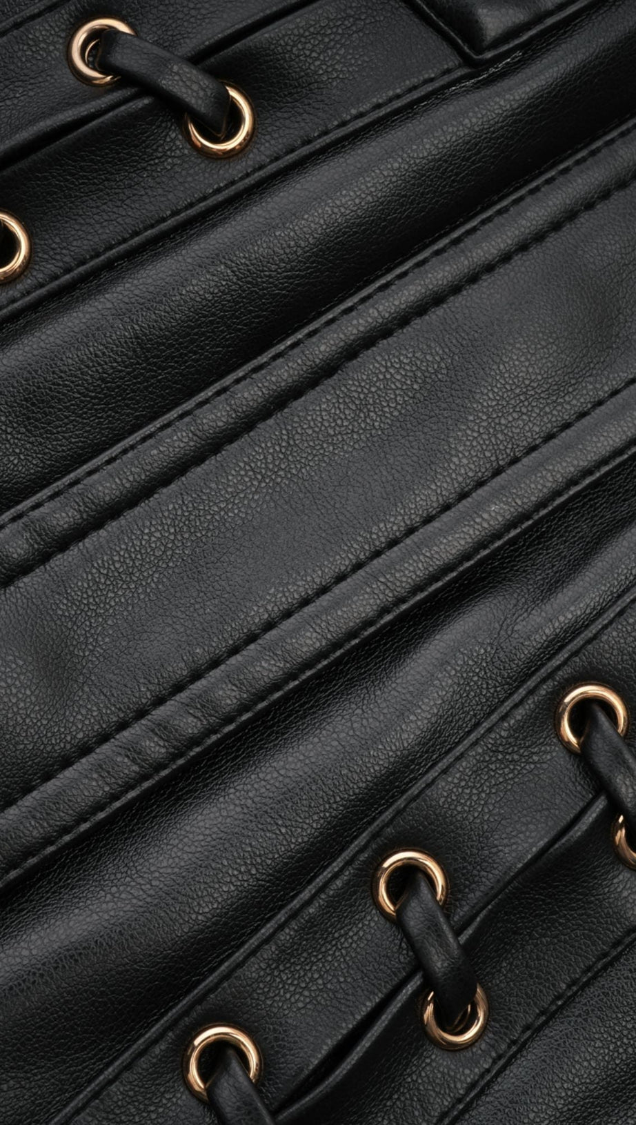 DAPHNÉ EYELET-EMBELLISHED LEATHER JACKET & SKIRT MATCHING SET