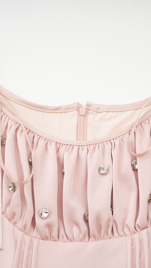 AIIZIE AXELLE PLEATED CRYSTAL EMBELLISHED MINI DRESS - product image