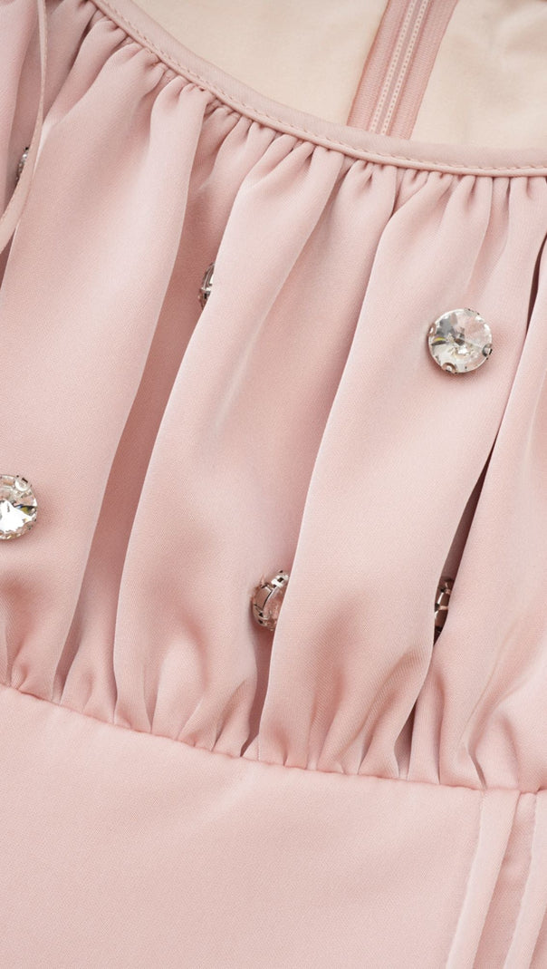 AIIZIE AXELLE PLEATED CRYSTAL EMBELLISHED MINI DRESS - product image