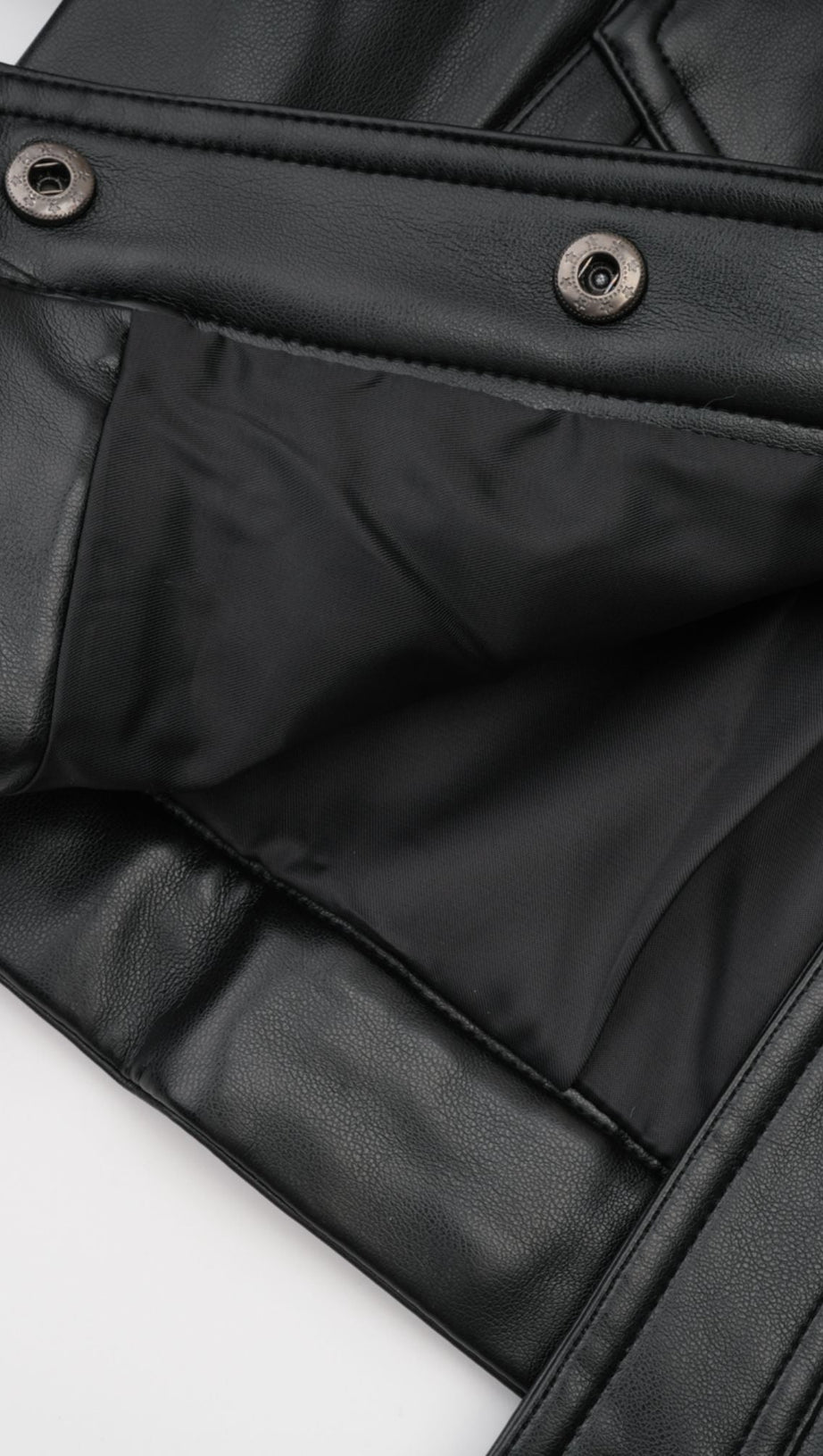 DAPHNÉ EYELET-EMBELLISHED LEATHER JACKET & SKIRT MATCHING SET