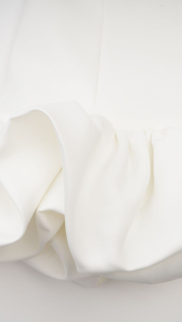 AIIZIE ELODIE BUBBLE-SKIRT MINI DRESS IN WHITE - product image