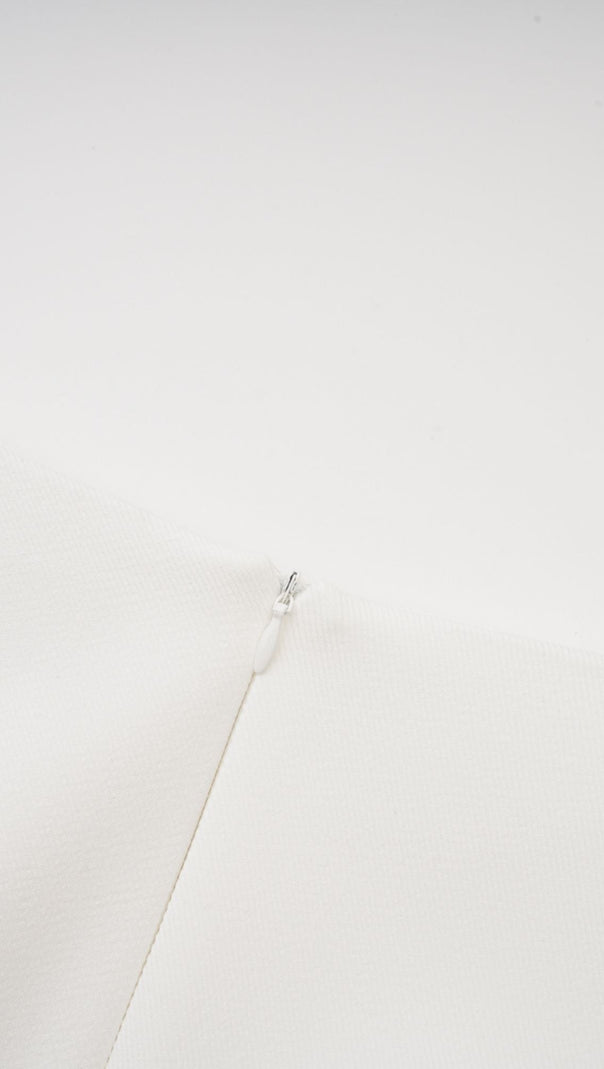 AIIZIE ELODIE BUBBLE-SKIRT MINI DRESS IN WHITE - product image