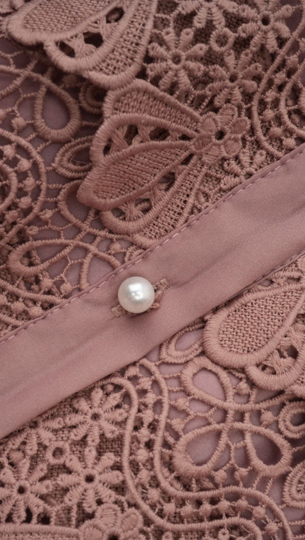Inès Spitzen-Midikleid mit Cut-outs 