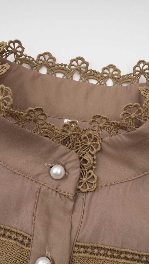 AIIZIE INÈS LACE CUT-OUT LAYERED MINI DRESS - product image