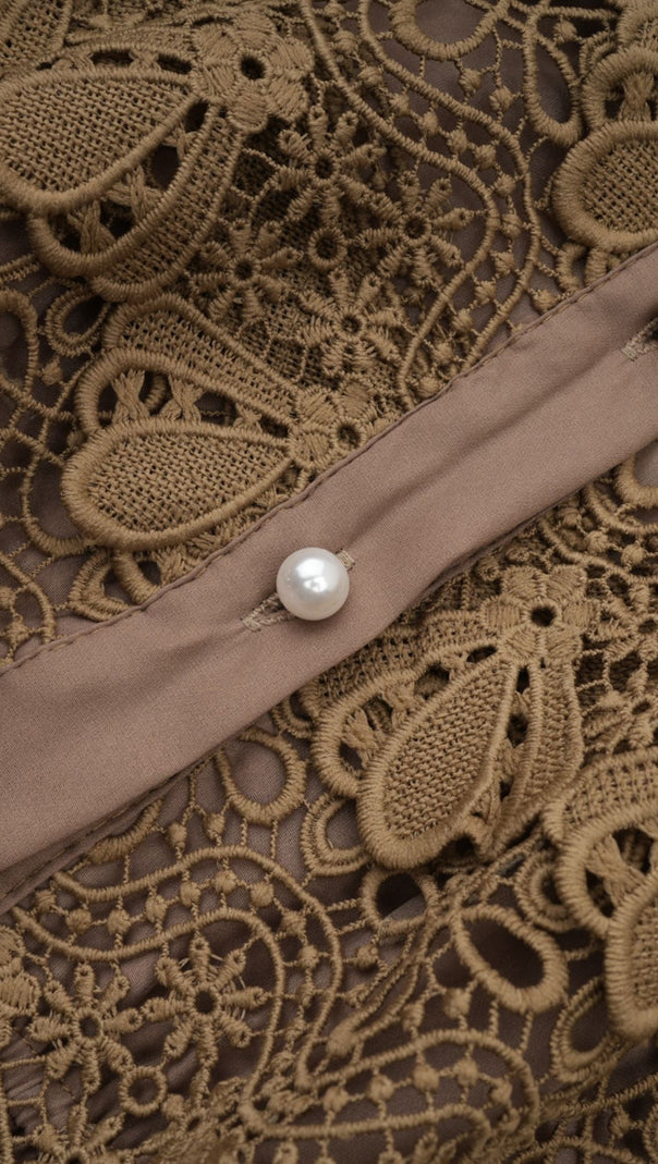 AIIZIE INÈS LACE CUT-OUT LAYERED MINI DRESS - product image