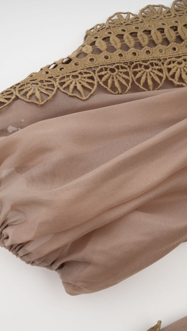 AIIZIE INÈS LACE CUT-OUT LAYERED MINI DRESS - product image