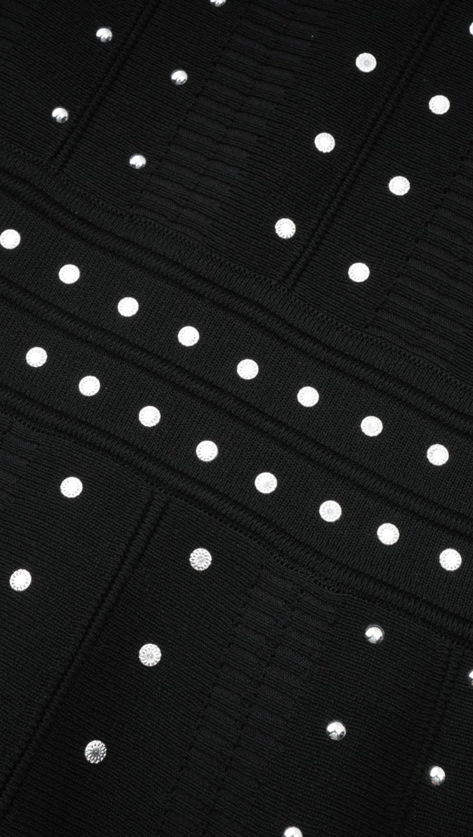 MINI ABITO IN MAGLIA CON VOLANT E DECORAZIONI NERE FABIENNE