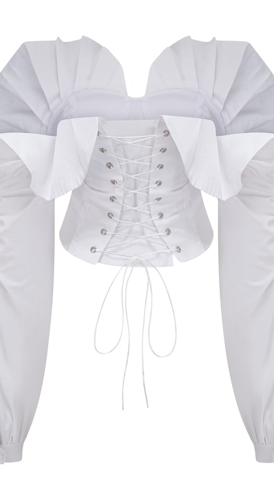 tiffany White off-shoulder Ruched Blouse & Skirt Set