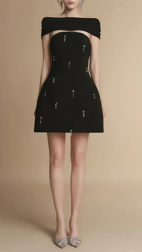 SOPHIA A-LINE SLEEVELESS POLYESTER MINI DRESS