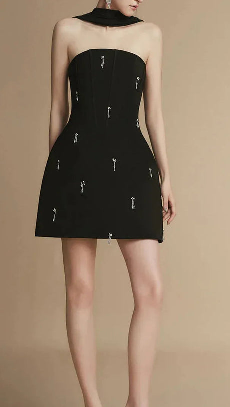 SOPHIA A-LINE SLEEVELESS POLYESTER MINI DRESS