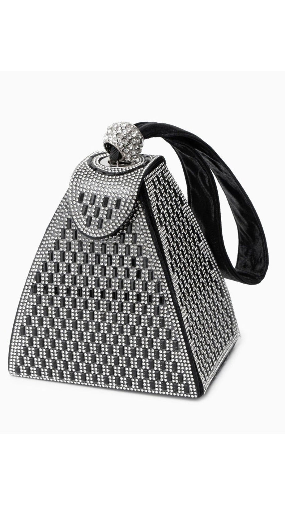 RHINESTONE-EMBELLISHED PYRAMID HANDBAG