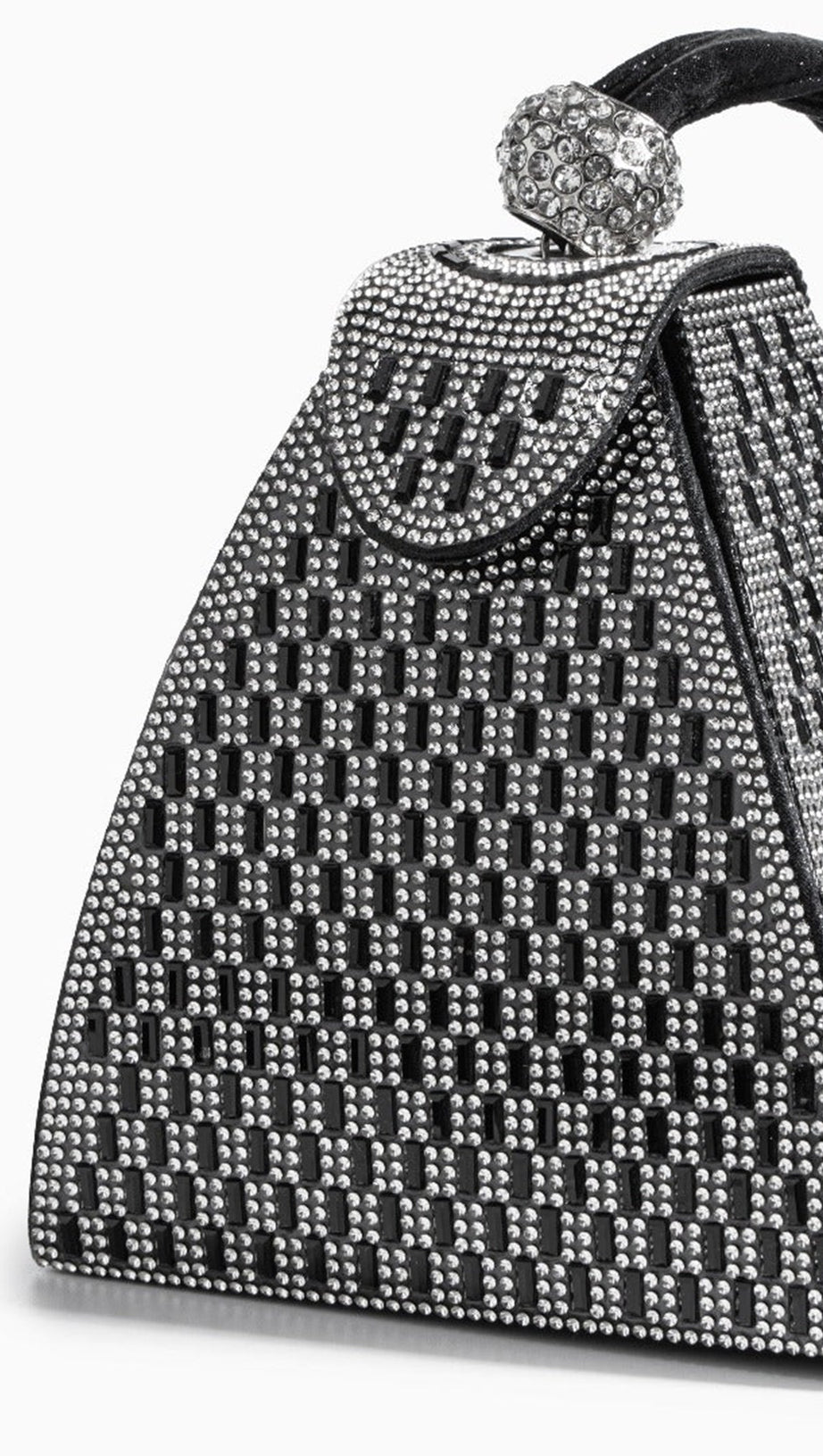 RHINESTONE-EMBELLISHED PYRAMID HANDBAG