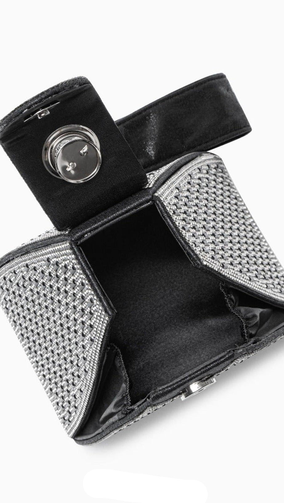 RHINESTONE-EMBELLISHED PYRAMID HANDBAG