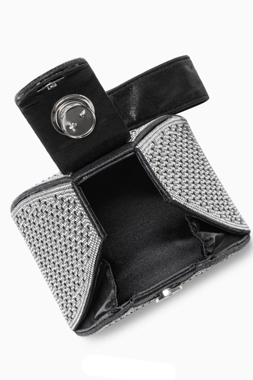 RHINESTONE-EMBELLISHED PYRAMID HANDBAG