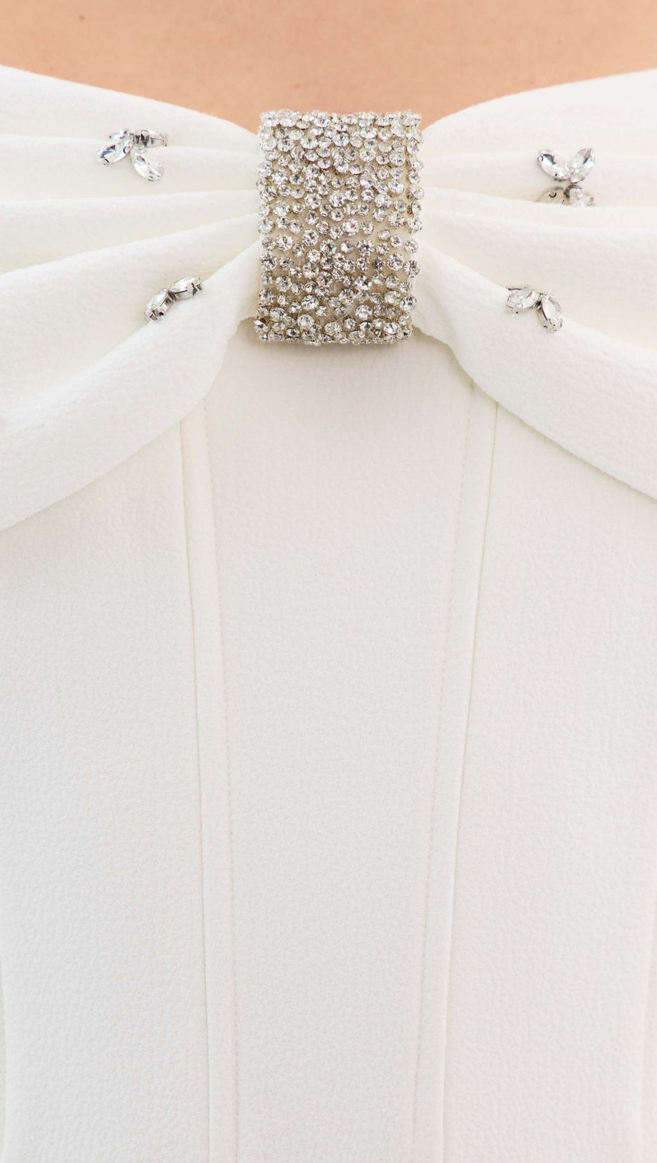 OFF SHOULDER CRYSTAL EMBELLISHED MIDI DRESS