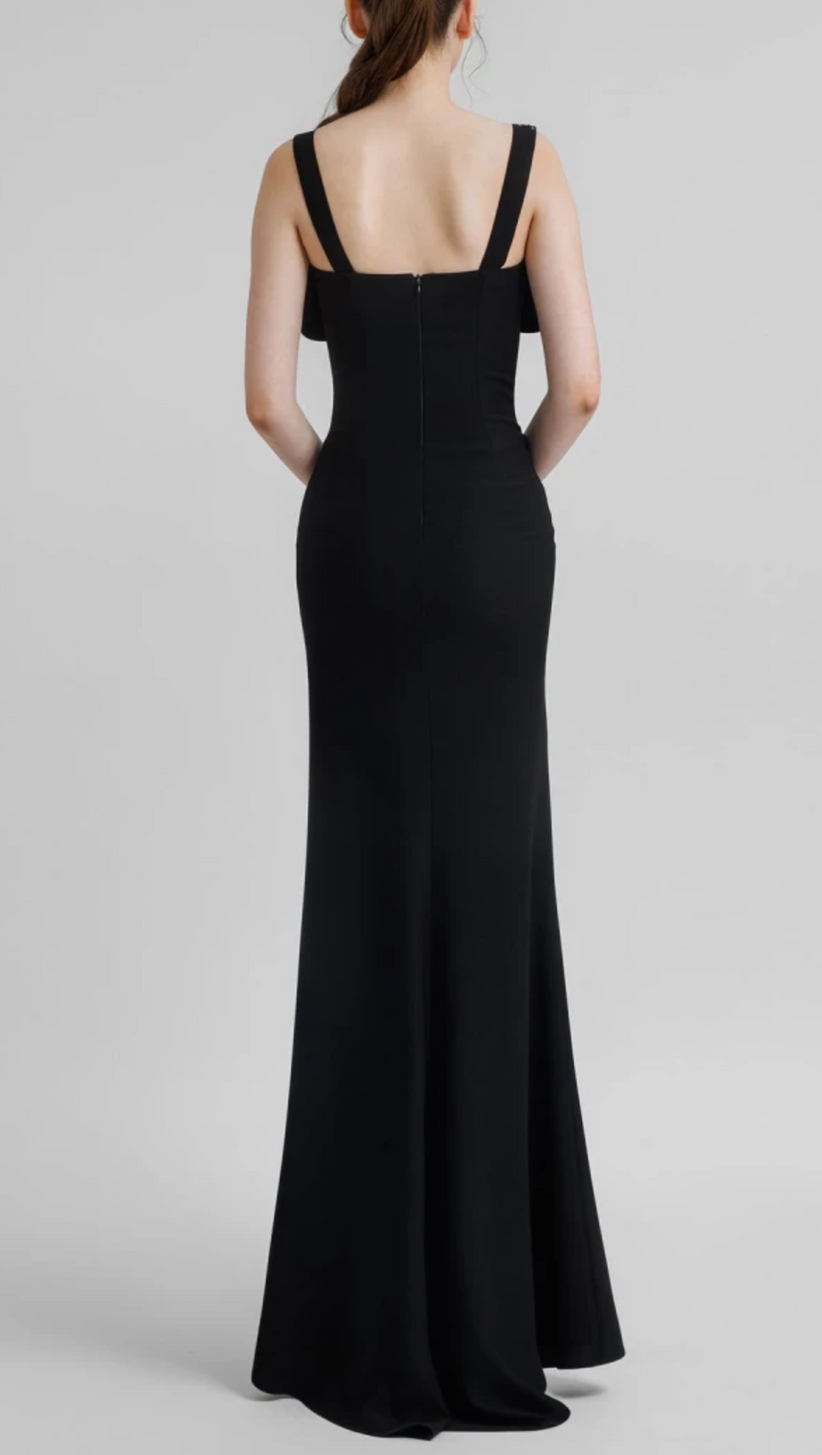 DANCIS SEE-THROUGH CORSET MAXI DRESS - BLACK