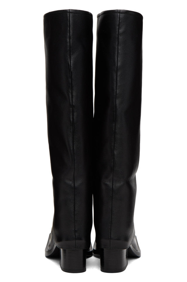 AIIZIE DANIKA CHUNKY HEEL METALLIC TROUSER BOOTS - BLACK - product image